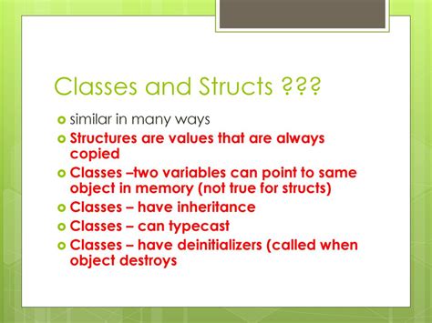 are structs similar to classes
